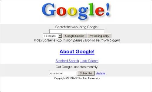 google 1998 homepage